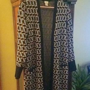 Chico's Geo Grid Print Cardigan